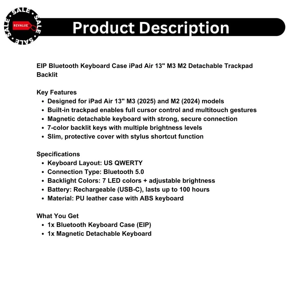 EIP Bluetooth Keyboard Case‎ iPad Air 13